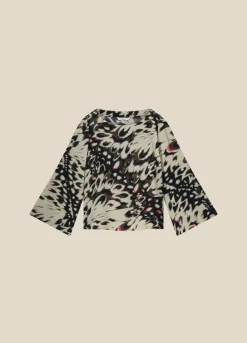 Abstract Butterfly Print Top