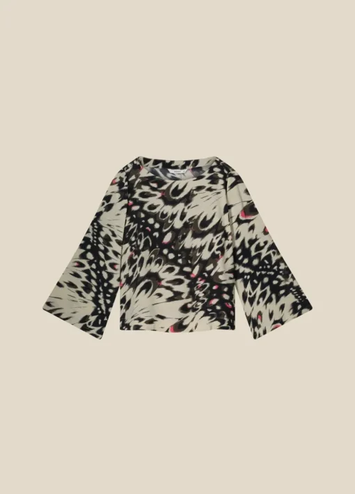 Abstract Butterfly Print Top
