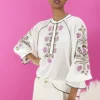 Blouse With Floral Embroidery