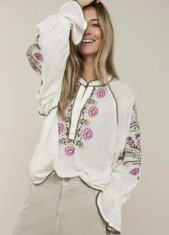 Blouse With Floral Embroidery