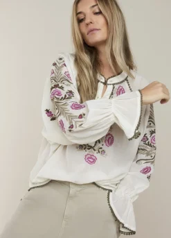 Blouse With Floral Embroidery