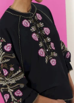 Blouse With Floral Embroidery