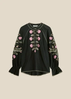 Blouse With Floral Embroidery
