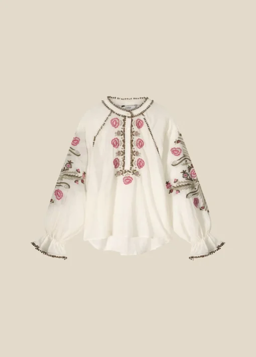 Blouse With Floral Embroidery