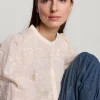 Blouse With Inlaid Flowers
