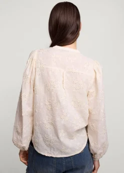 Blouse With Inlaid Flowers
