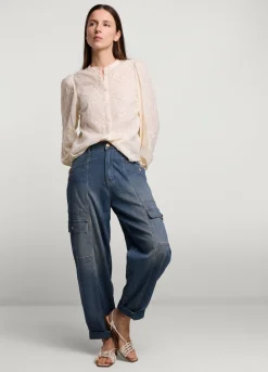 Blouse With Inlaid Flowers