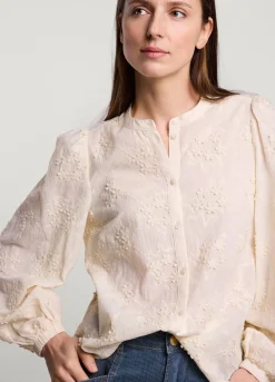 Blouse With Inlaid Flowers