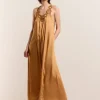 Halter Dress In Viscose Satin