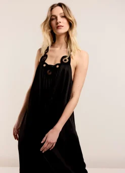 Halter Dress In Viscose Satin