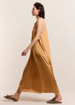 Halter Dress In Viscose Satin