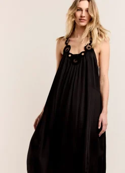 Halter Dress In Viscose Satin