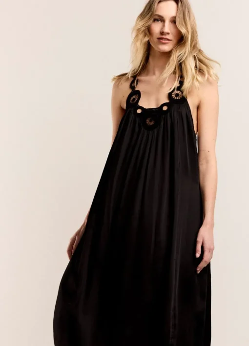 Halter Dress In Viscose Satin
