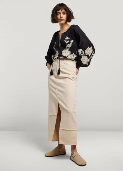 Linen-Blend Blouse