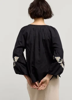 Linen-Blend Blouse