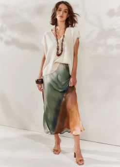 Mid-Length Faded Skirt