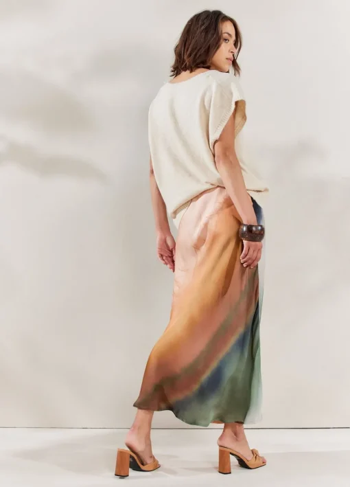 Mid-Length Faded Skirt