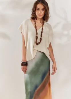 Mid-Length Faded Skirt
