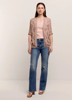Open-Work Shimmery Cardigan