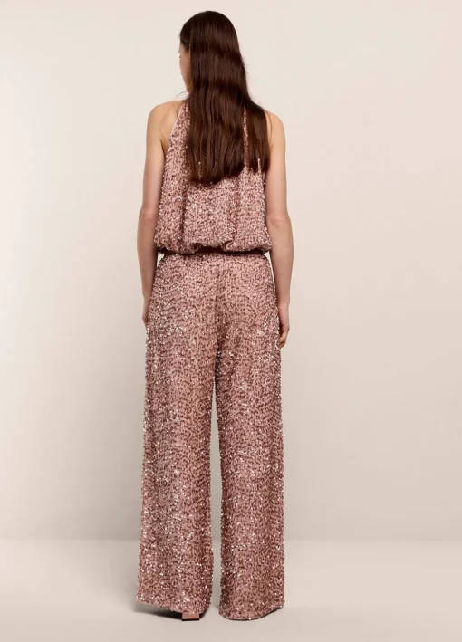 Sequin-Fabric Long Trousers