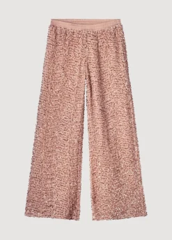 Sequin-Fabric Long Trousers