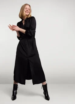 Silky Touch Button-Down Dress