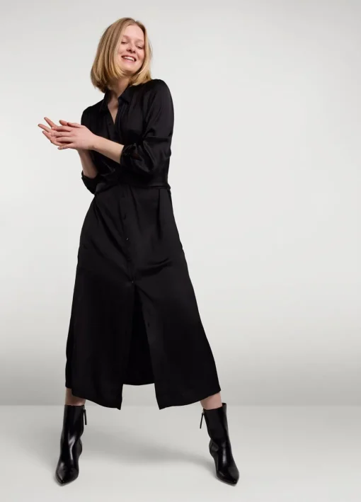 Silky Touch Button-Down Dress