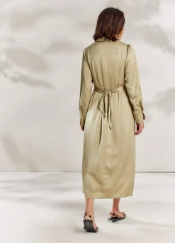 Silky-Touch Button-Down Dress