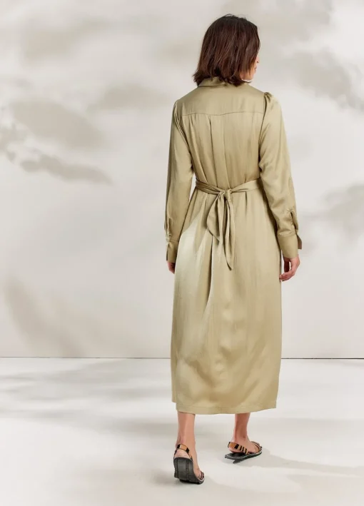 Silky-Touch Button-Down Dress