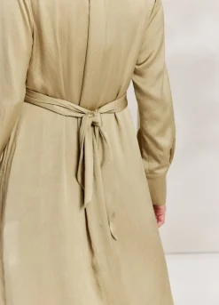 Silky-Touch Button-Down Dress