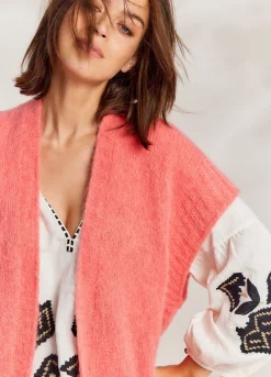 Sleeveless Open Cardigan