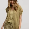 Sleeveless Open Cardigan