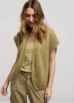Sleeveless Open Cardigan