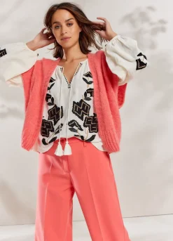 Sleeveless Open Cardigan