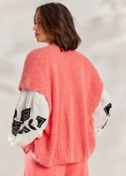 Sleeveless Open Cardigan