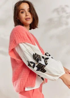 Sleeveless Open Cardigan