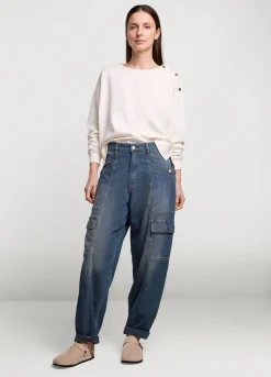 Striped Cargo Jeans