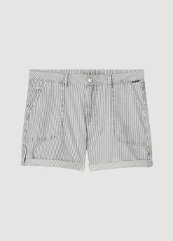 Striped Denim Shorts