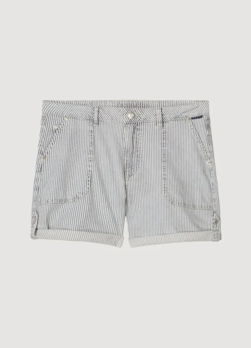 Striped Denim Shorts