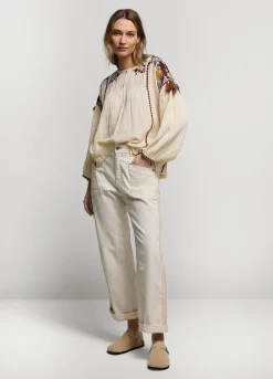 Top With Colourful Embroidery