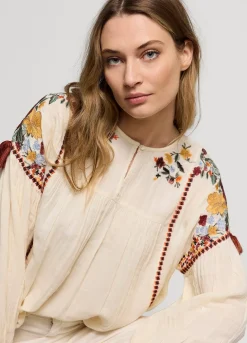 Top With Colourful Embroidery