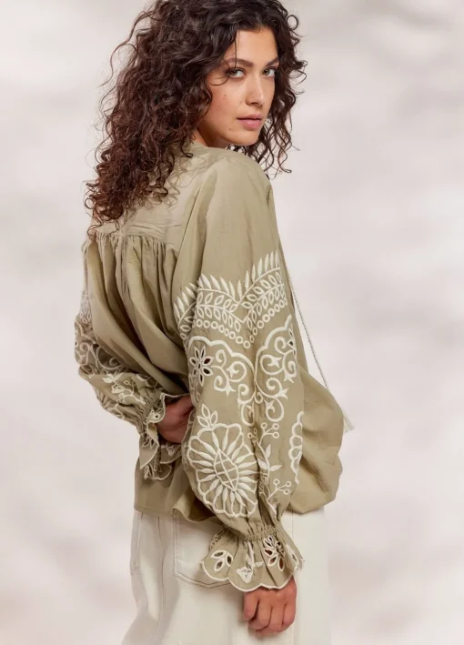 Top With Rich Embroidery