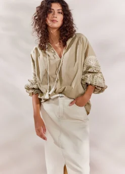 Top With Rich Embroidery
