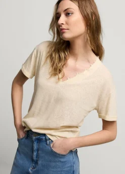 V-Neck Top With Lace