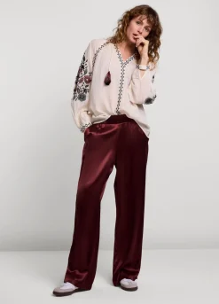 Voile Blouse With Embroidery
