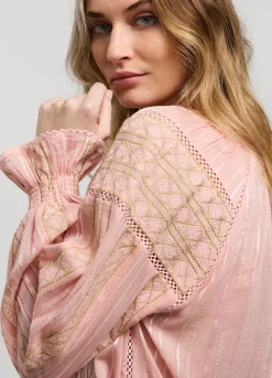 Voile Blouse With Lace