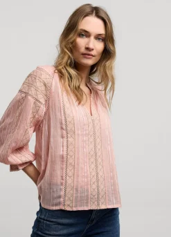 Voile Blouse With Lace